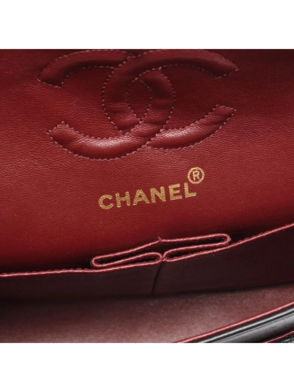Chanel Shoulder Bag Quilted Double Flap Black Lambskin Chain